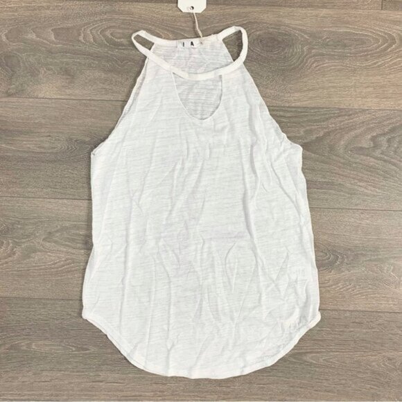 Revolve LNA Cut Out Bib Tank Top Sleeveless Cotton White Size Small - Picture 5 of 11